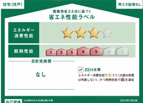 堺市中区毛穴町新築戸建ての省エネ性能ラベル