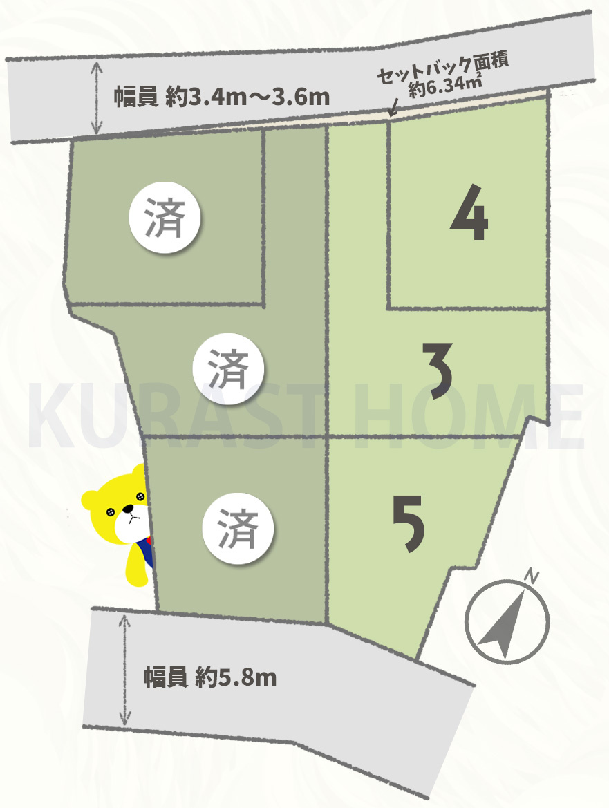 京都市西京区松室荒堀町　新築戸建の区画図