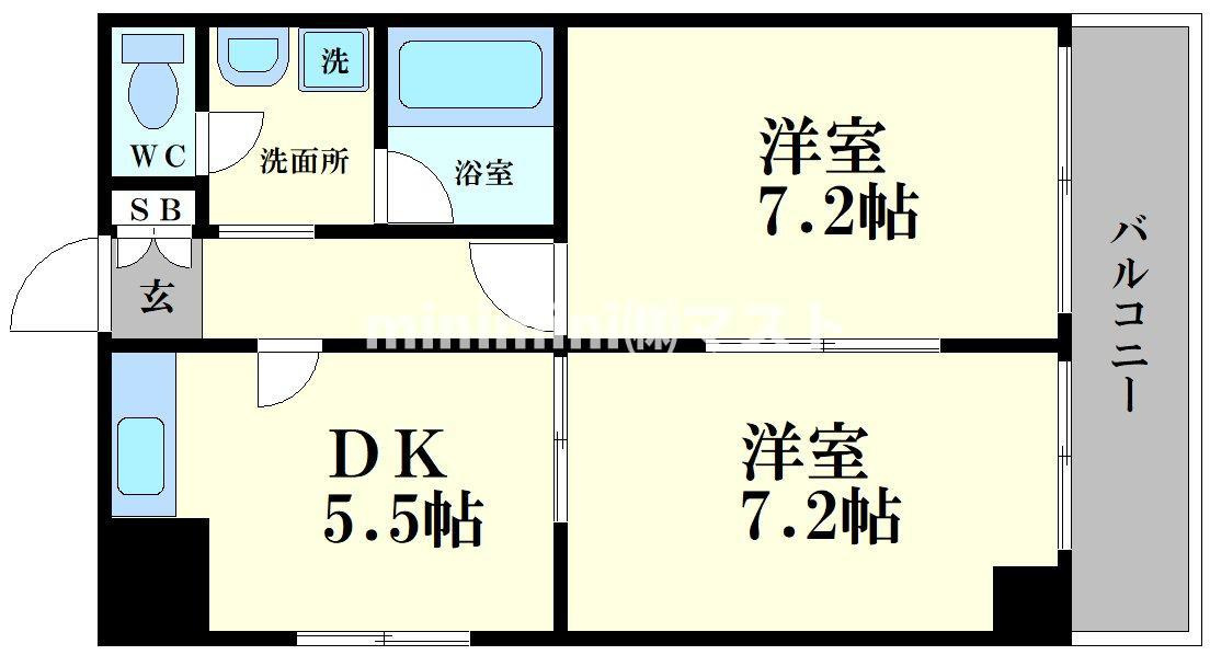 ドエル恵美須の間取り