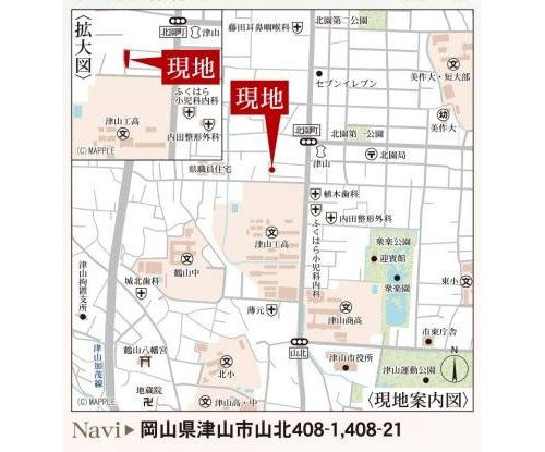 リーブルガーデン　津山市山北【仲介手数料無料】の地図