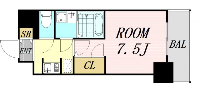 S-RESIDENCE江坂Alegria 仲介手数料無料の間取り