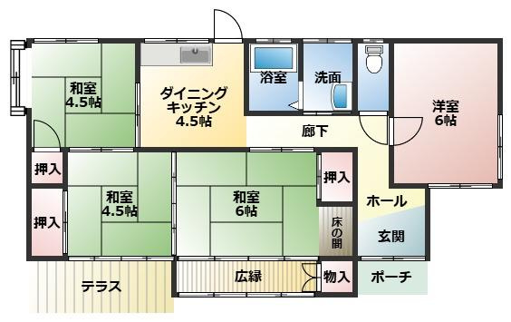 都城市下長飯町の中古一戸建の間取り