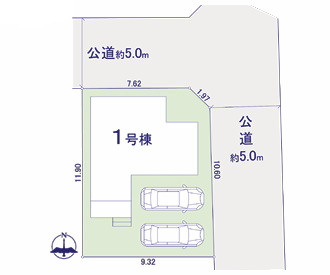【仲介手数料無料】ＫＩＳ所沢北秋津6期全１棟　所沢の新築住宅なら西武ハウジングの区画図