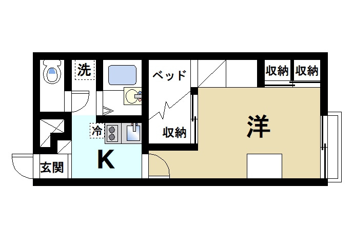 レオパレスＳＴＥＬＬＡの間取り|単身者向けの快適な間取りです