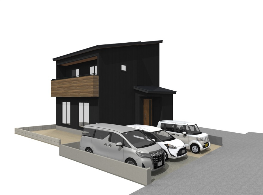 吾川郡いの町枝川　新築戸建ての外観パース|外観パースです