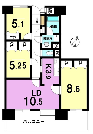【間取り】 | パーク・シティ庚午中