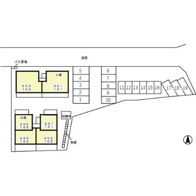 【区画図】 | ロイヤルガーデン砺波Ⅱ　Ｂ