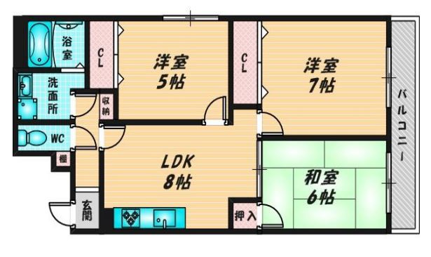 【間取り】 | ニシシンヴィレッジ棟A