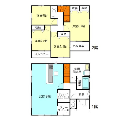 【間取り】 | アーバンスタイル前橋市東善町1期ー② | 家族で使えるリビングウォークスルークローゼット付き！