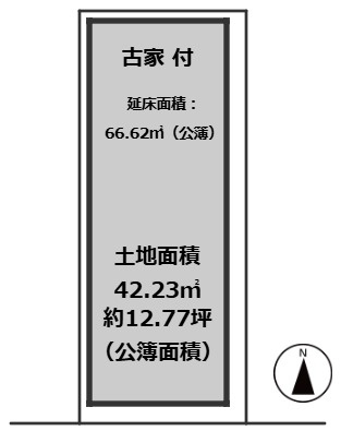 【土地図】 | 堺市北区南長尾町五丁土地 | 南向きの土地で前面道路も広々5ｍ以上あります。
陽当たり良好。