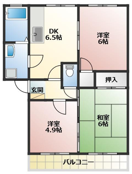 【間取り】 | アーバンハイツ　B