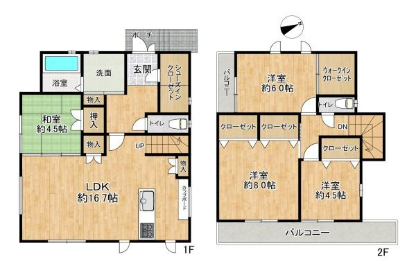 【間取り】 | 垂水区つつじが丘6丁目　B号棟　新築戸建