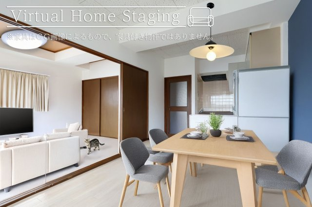 トーヨーハイツの内装|LDK家具配置イメージです