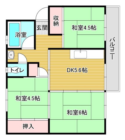 公団狭山住宅8号棟の間取り