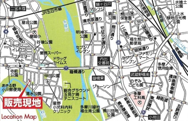 Livele Garden.S あきる野小川東第3　新築分譲住宅　全3棟　3号棟の地図