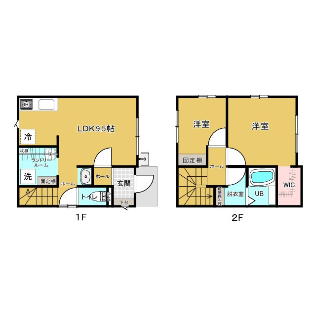 【No.7357】新通り1丁目/2LDK/新築/駐車場3台の間取り