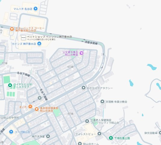 神戸市垂水区桃山台　新築一戸建ての地図