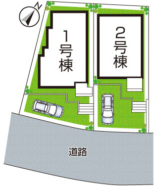 神戸市垂水区桃山台　新築一戸建ての区画図|全２区画