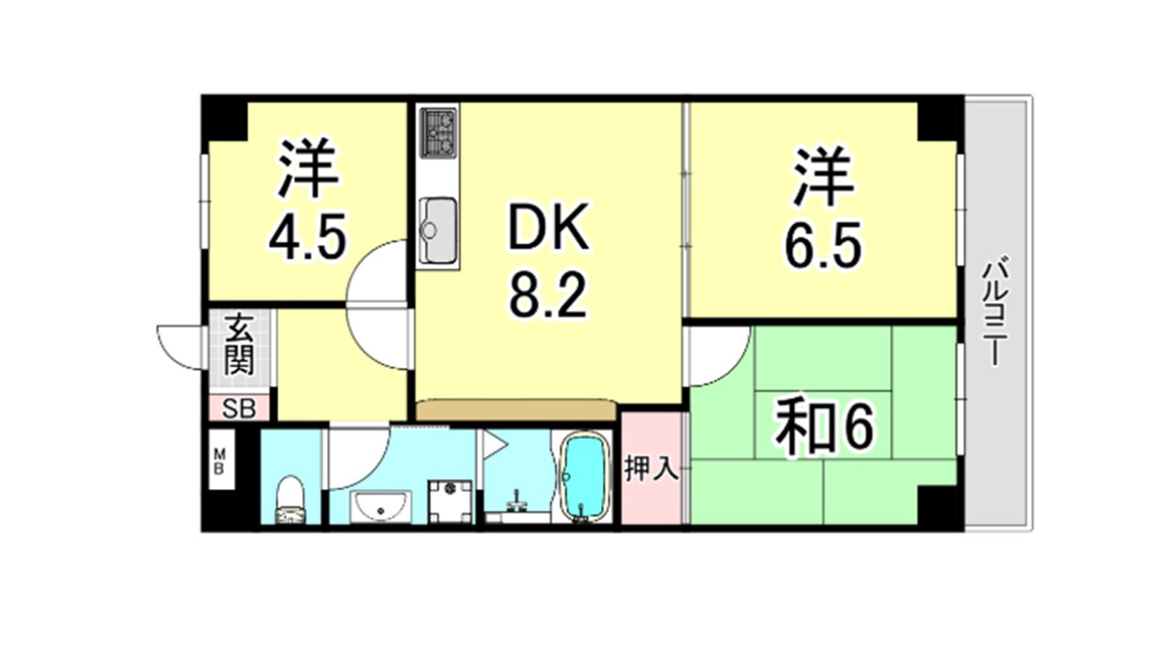 神戸市垂水区　ゴールドクレスト垂水の間取り