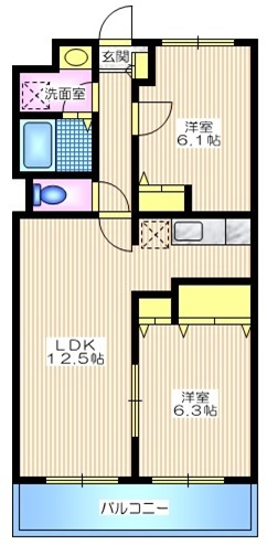 メゾンボナールの間取り|使いやすい独立キッチンの２LDK