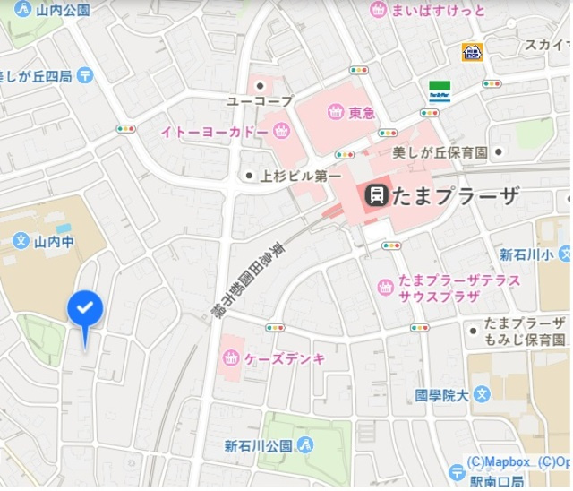 ベルコリーナの地図|近くに公園がある綺麗な住宅地です