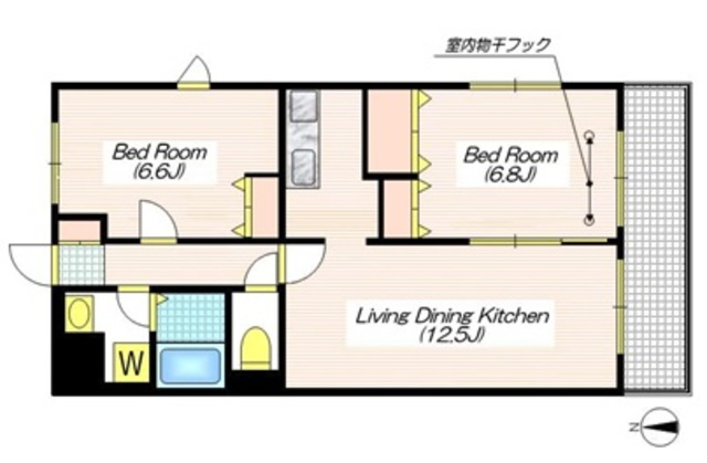 メゾンボナールの間取り|３階南向き明るい室内