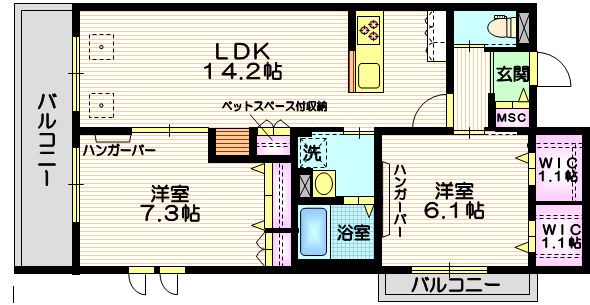 ヴェルデメゾン たまプラーザの間取り