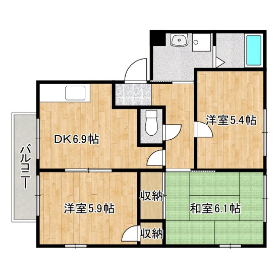 【間取り】 | サンプライム阪南B棟