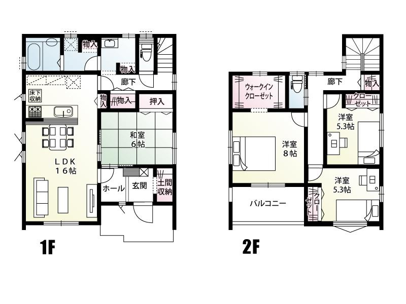 栃木市城内町2丁目　新築戸建4-8の間取り