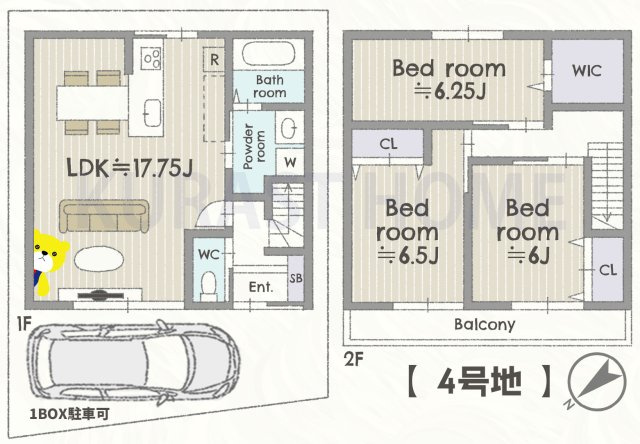 京都市西京区松室荒堀町　新築戸建の間取り