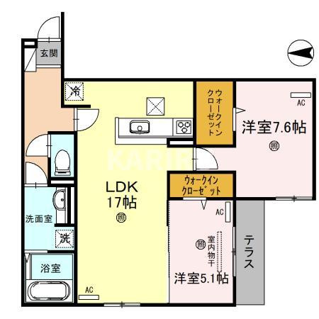 スペチアーレ巽中　C棟の間取り