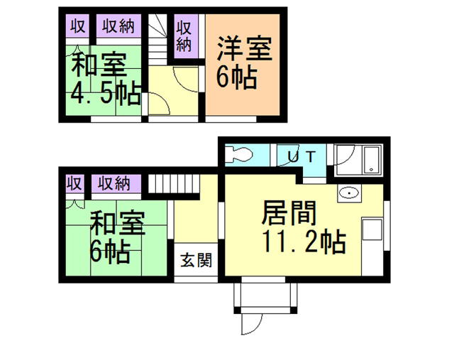 室蘭市祝津町2丁目5-10戸建ての間取り
