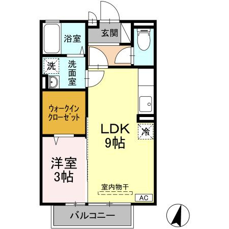 菊池郡菊陽町大字原水のアパートの間取り