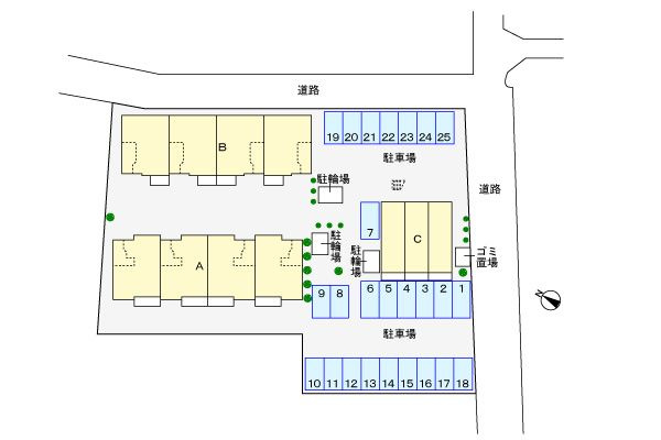 プラシードＢ　　刈谷市近郊の賃貸はクラスホームの駐車場