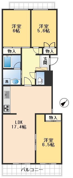北桜塚パークハイムの間取り