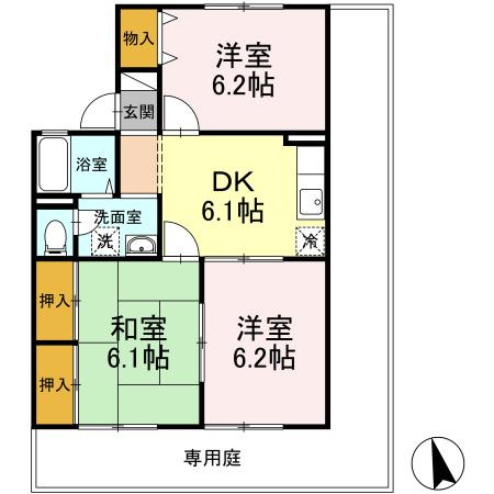 ルミエール楡木　B棟の間取り