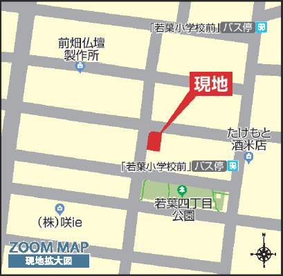 ブルーミングガーデン／東区若葉４丁目３期／１号棟の地図