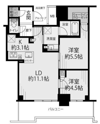 シエリアタワー大阪堀江の間取り
