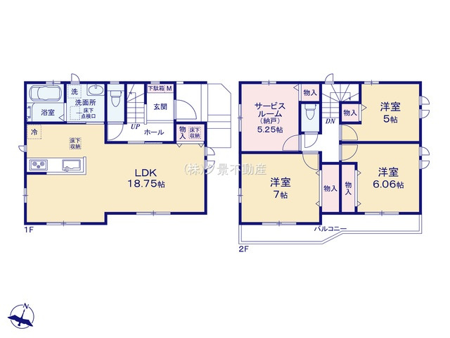 【間取り】 | 《仲介手数料無料》南区大字大谷口791-15(全1戸)新築一戸建てハートフルタウン
