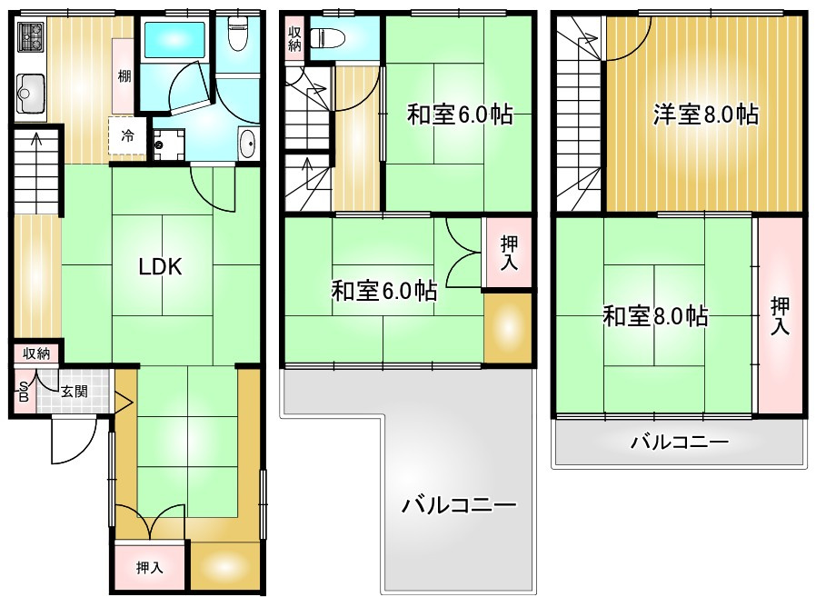 昭和区村雲町貸家｜名古屋市の賃貸ならMy賃貸の間取り|昭和区村雲町貸家