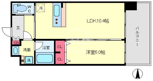 ディームス福島の間取り|ディームス福島（旧名：プレジオ福島リバーガーデン）　開放感のある間取り