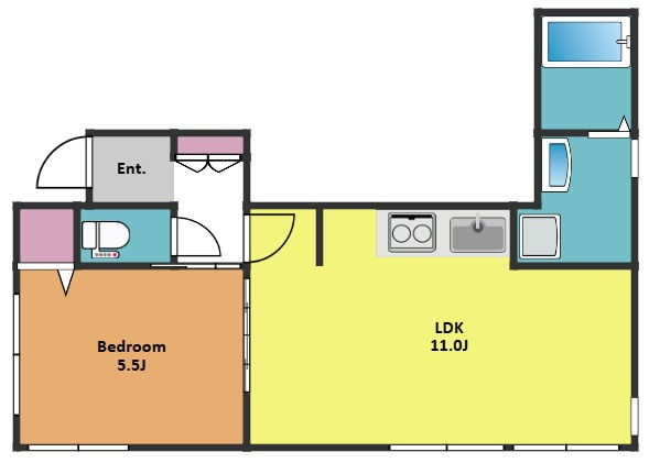 【間取り】 | Mhaus | ゆったり１LDK