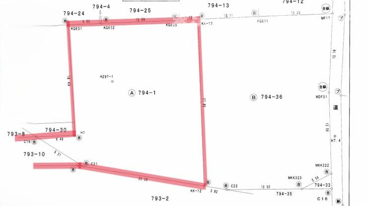 高崎市八幡町売地の区画図