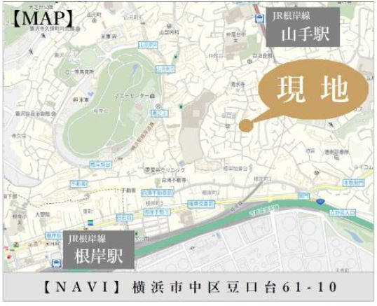 仲介手数料無料　横浜市中区豆口台の地図