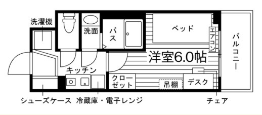 学生会館京都西陣レジデンスの間取り|代表的な間取りです。