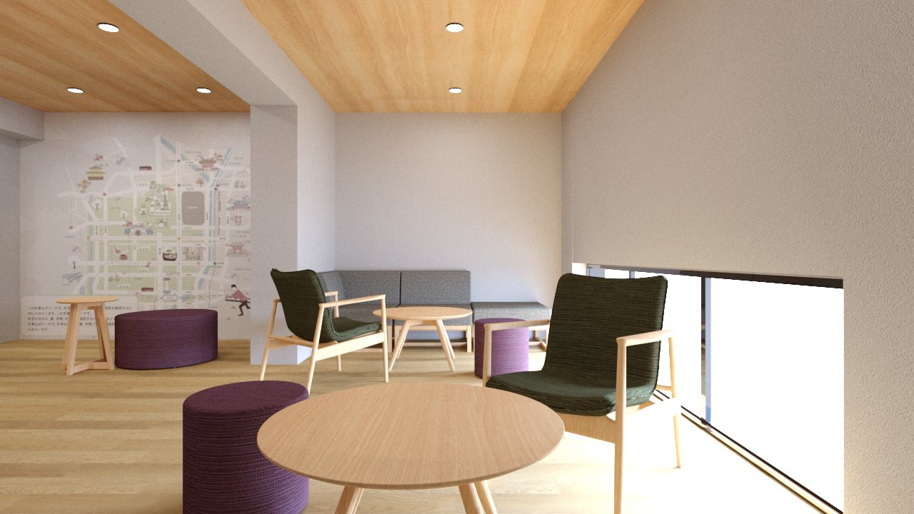 (仮称)UniLife京都今出川学生会館のその他共用部分|コミニケションスペース※イメージ