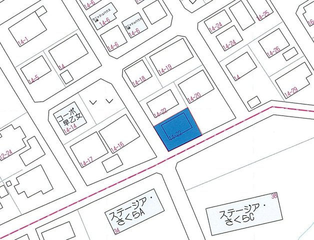 夜の森北2丁目土地の土地図