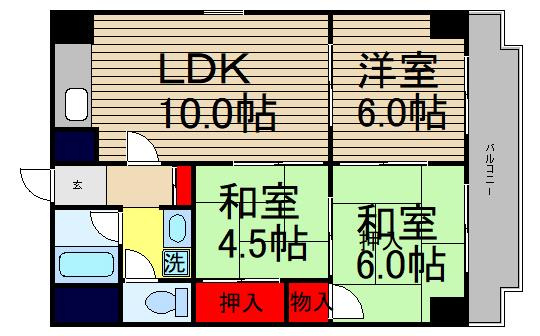 サンライズ難波の間取り