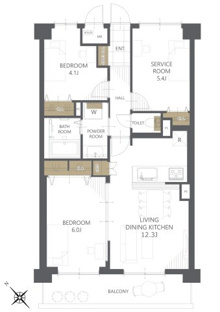 【間取り】コスモ小針 