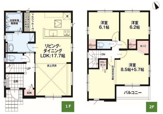 【間取り】 | 糟屋郡須恵町旅石5期　1号棟（全2棟）【仲介手数料無料・0円】 | 平日、土日祝日もお好きな日時にご見学可能です。お気軽にお問合せ下さい。